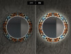 Ronde decoratieve spiegel met led-verlichting voor in de woonkamer - Color Triangles #7