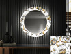 Rond verlichte decoratieve spiegel led voor de gang - Golden Flowers #1