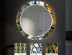 Rond verlichte decoratieve spiegel led voor de gang - Golden Flowers #6