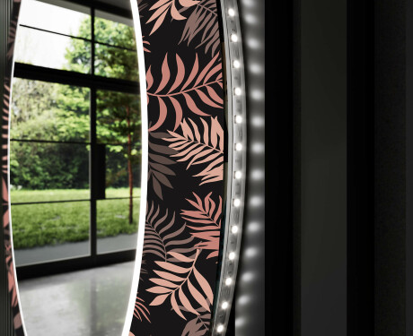Ronde decoratieve spiegel met led-verlichting voor in de woonkamer - Jungle #11