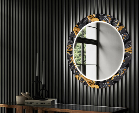 Rond verlichte decoratieve spiegel led voor de gang - Autumn Jungle #2