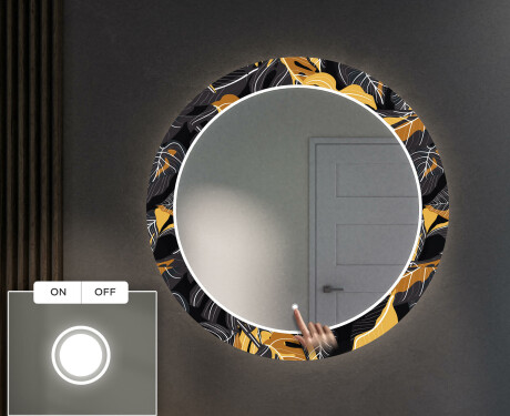 Rond verlichte decoratieve spiegel led voor de gang - Autumn Jungle #4