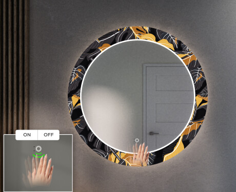 Rond verlichte decoratieve spiegel led voor de gang - Autumn Jungle #5