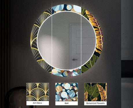 Rond verlichte decoratieve spiegel led voor de gang - Autumn Jungle #6