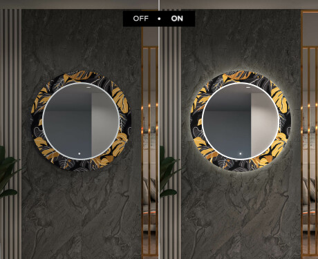 Rond verlichte decoratieve spiegel led voor de gang - Autumn Jungle #7