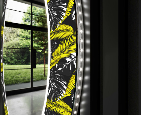 Rond verlichte decoratieve spiegel led voor de gang - Gold Jungle #11