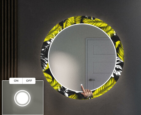 Rond verlichte decoratieve spiegel led voor de gang - Gold Jungle #4
