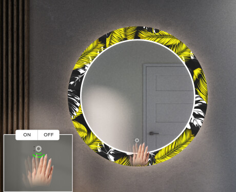 Rond verlichte decoratieve spiegel led voor de gang - Gold Jungle #5
