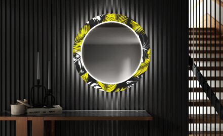 Rond verlichte decoratieve spiegel led voor de gang - Gold Jungle