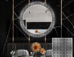 Ronde decoratieve spiegel met led-verlichting voor in de eetkamer - Black and white mosaic #1