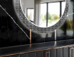 Ronde decoratieve spiegel met led-verlichting voor in de eetkamer - Black and white mosaic #11