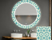 Ronde decoratieve spiegel met led-verlichting voor op de badkamer - Abstract Seamless