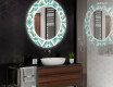Ronde decoratieve spiegel met led-verlichting voor op de badkamer - Abstract Seamless #2