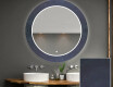Ronde decoratieve spiegel met led-verlichting voor op de badkamer - Blue Drawing