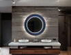 Ronde decoratieve spiegel met led-verlichting voor op de badkamer - Blue Drawing #12