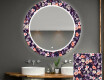 Ronde decoratieve spiegel met led-verlichting voor op de badkamer - Elegant Flowers #1