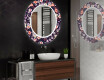Ronde decoratieve spiegel met led-verlichting voor op de badkamer - Elegant Flowers #2