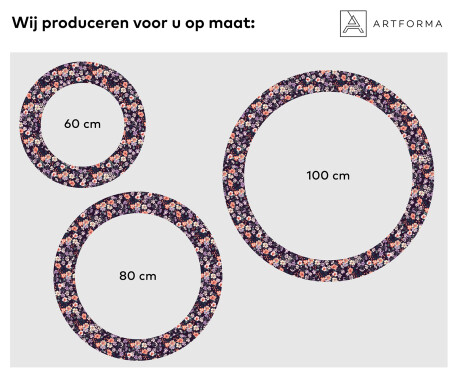 Ronde decoratieve spiegel met led-verlichting voor op de badkamer - Elegant Flowers #2