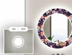 Ronde decoratieve spiegel met led-verlichting voor op de badkamer - Elegant Flowers #4