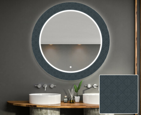 Ronde decoratieve spiegel met led-verlichting voor op de badkamer - Elegant #1