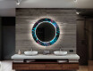 Ronde decoratieve spiegel met led-verlichting voor op de badkamer - Fluo Tropic #12