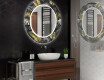 Ronde decoratieve spiegel met led-verlichting voor op de badkamer - Goldy Palm #2