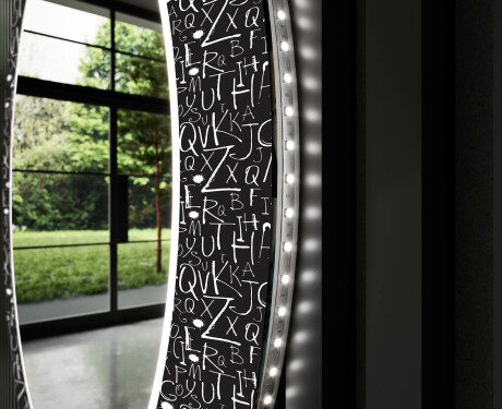 Ronde decoratieve spiegel met led-verlichting voor op de badkamer - Gothic #11