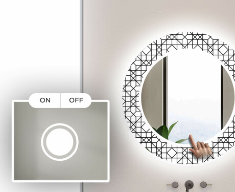 Ronde decoratieve spiegel met led-verlichting voor op de badkamer - Industrial #4