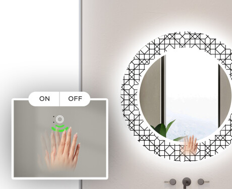 Ronde decoratieve spiegel met led-verlichting voor op de badkamer - Industrial #5