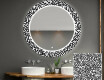 Ronde decoratieve spiegel met led-verlichting voor op de badkamer - Letters