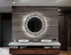 Ronde decoratieve spiegel met led-verlichting voor op de badkamer - Letters #12