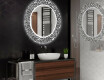 Ronde decoratieve spiegel met led-verlichting voor op de badkamer - Letters #2