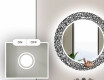 Ronde decoratieve spiegel met led-verlichting voor op de badkamer - Letters #4