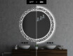 Ronde decoratieve spiegel met led-verlichting voor op de badkamer - Letters #7