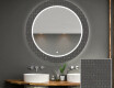 Ronde decoratieve spiegel met led-verlichting voor op de badkamer - Microcircuit