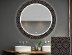 Ronde decoratieve spiegel met led-verlichting voor op de badkamer - Ornament