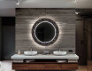 Ronde decoratieve spiegel met led-verlichting voor op de badkamer - Ornament #12