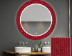 Ronde decoratieve spiegel met led-verlichting voor op de badkamer - Red Mosaic