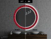 Ronde decoratieve spiegel met led-verlichting voor op de badkamer - Red Mosaic #7