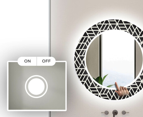 Ronde decoratieve spiegel met led-verlichting voor op de badkamer - Triangless #4