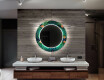 Ronde decoratieve spiegel met led-verlichting voor op de badkamer - Tropical #12