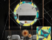 Ronde decoratieve spiegel met led-verlichting voor in de eetkamer - Abstract Geometric #1