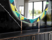 Ronde decoratieve spiegel met led-verlichting voor in de eetkamer - Abstract Geometric #11
