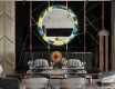 Ronde decoratieve spiegel met led-verlichting voor in de eetkamer - Abstract Geometric #12