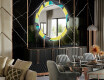 Ronde decoratieve spiegel met led-verlichting voor in de eetkamer - Abstract Geometric #2