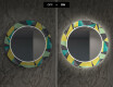 Ronde decoratieve spiegel met led-verlichting voor in de eetkamer - Abstract Geometric #7