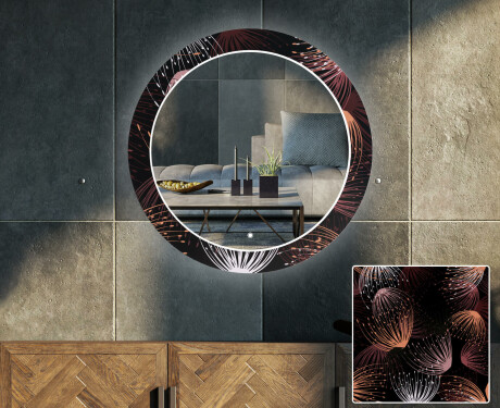 Ronde decoratieve spiegel met led-verlichting voor in de woonkamer - Dandelion #1