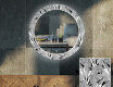 Ronde decoratieve spiegel met led-verlichting voor in de woonkamer - Black and white jungle #1