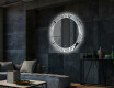 Ronde decoratieve spiegel met led-verlichting voor in de woonkamer - Black and white jungle #2