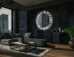 Ronde decoratieve spiegel met led-verlichting voor in de woonkamer - Leaves #12